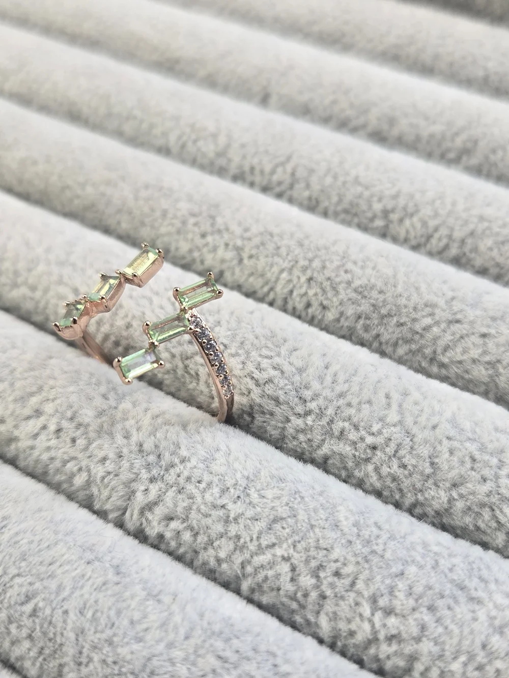 Size 8 Peridot Rose Gold Plated Bomb Party Ring